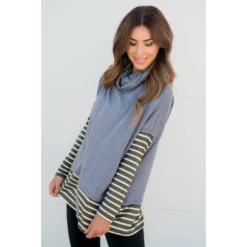 Cowl Neck Accent Tunic Sweatshirt -Women's Clothing Store BB 9815 d0da2463 43e8 4719 b010 f5c6ad37bfee