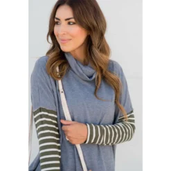 Cowl Neck Accent Tunic Sweatshirt -Women's Clothing Store BB 9822 375d6a12 3edc 47c9 8519 d2f0516a7af6