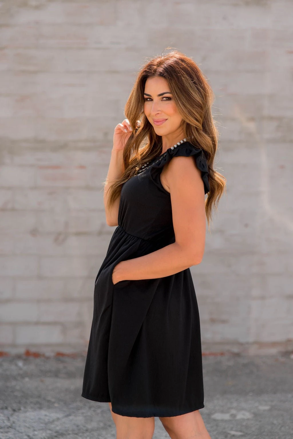 Textured Lines Ruffle Trim Dress 13 Textured Lines Ruffle Trim Dress - Image 13