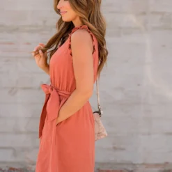 Ruffled V Tie Waist Dress -Women's Clothing Store BB 9850 f802485f d8c8 48fa 8083 97bde5806e26