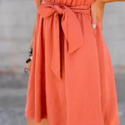 Ruffled V Tie Waist Dress -Women's Clothing Store BB 9852 b733ed05 b9af 4301 bbe1 f82437b283e4