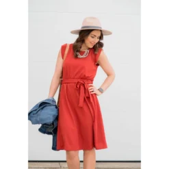 Ruffle Sleeve Tie Dress -Women's Clothing Store BB 9866 2740770f 05ba 4d89 841b 0e5c75d93c0f