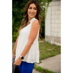 Eyelet Peplum Tie Tank -Women's Clothing Store BB 9881 a730a666 c960 442d ad8b 1d809655f128