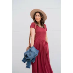 Solid Maxi Pocket Dress -Women's Clothing Store BB 9884 1