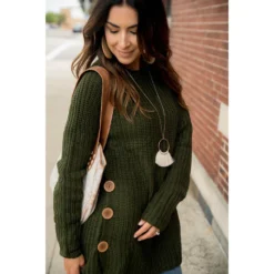 Side Button Sweater -Women's Clothing Store BB 9884 724d59d6 b820 4f1b 88c0 848f45226fc3