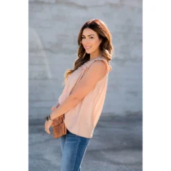 Ruched Ruffle Bibbed Tank -Women's Clothing Store BB 9885 18149616 ad28 4c41 a44c b17bf9503203