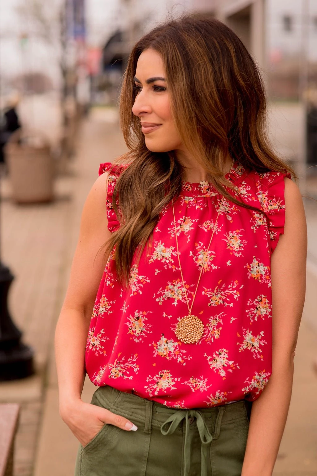 Mini Bouquets Ruffle Trim Tank 1 Mini Bouquets Ruffle Trim Tank