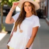 Double Ruffle Accents Tiered Tee