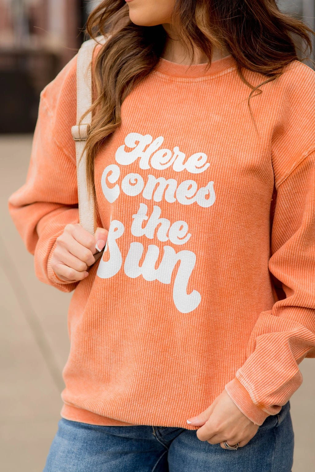 Here Comes The Sun Ribbed Graphic Crewneck 8 Here Comes The Sun Ribbed Graphic Crewneck - Image 8