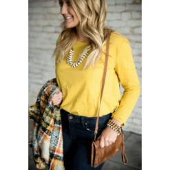 Cotton Slub Long Sleeve Tee -Women's Clothing Store BB 9961