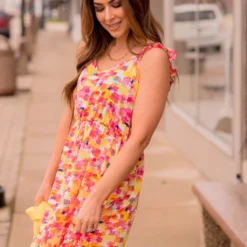 Watercolor Ruffle Accented Tank Dress -Women's Clothing Store BB 9961 e2cfc49b f7ed 4277 8734 f15c2eb97191 892139