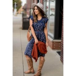 Date Night Paint Splotched Flutter Dress -Women's Clothing Store BB 9980 f89f8844 b64e 4a37 b951 9665e856ef79