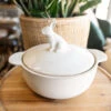 Rabbit Accented Stoneware Dish