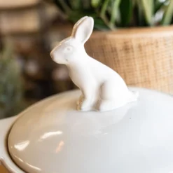 Rabbit Accented Stoneware Dish -Women's Clothing Store BBJan 25 137
