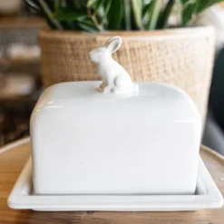 Rabbit Accented Dome Stoneware Dish 7 Rabbit Accented Dome Stoneware Dish -Women's Clothing Store BBJan 25 141