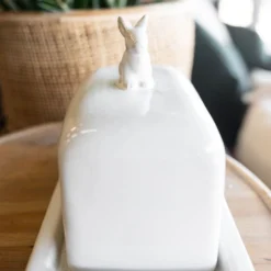 Rabbit Accented Dome Stoneware Dish 9 Rabbit Accented Dome Stoneware Dish -Women's Clothing Store BBJan 25 143