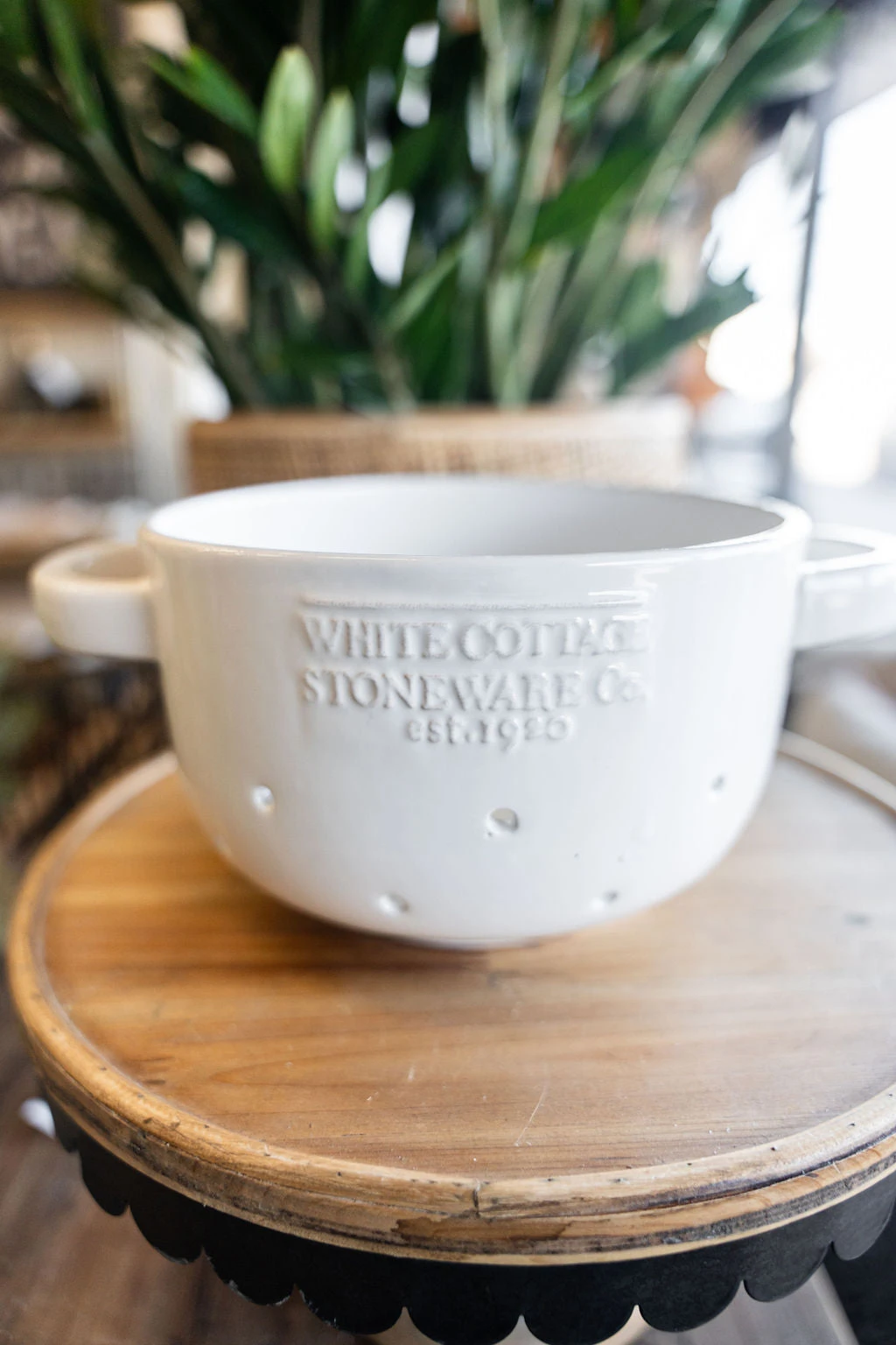 White Ceramic Berry Colander 1 White Ceramic Berry Colander