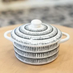 Dashed Lines Stoneware Baker Dish