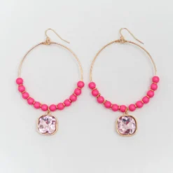 Date Night Beaded Hoop Earrings -Women's Clothing Store BBJewerlyApril 24 67