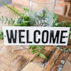 Cast Iron Welcome Sign