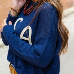 USA Rope Accented Sweater -Women's Clothing Store DSC 0177