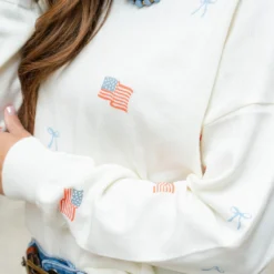 Flags & Bows Ribbed Trim Sweater 9 Flags & Bows Ribbed Trim Sweater -Women's Clothing Store DSC 0274