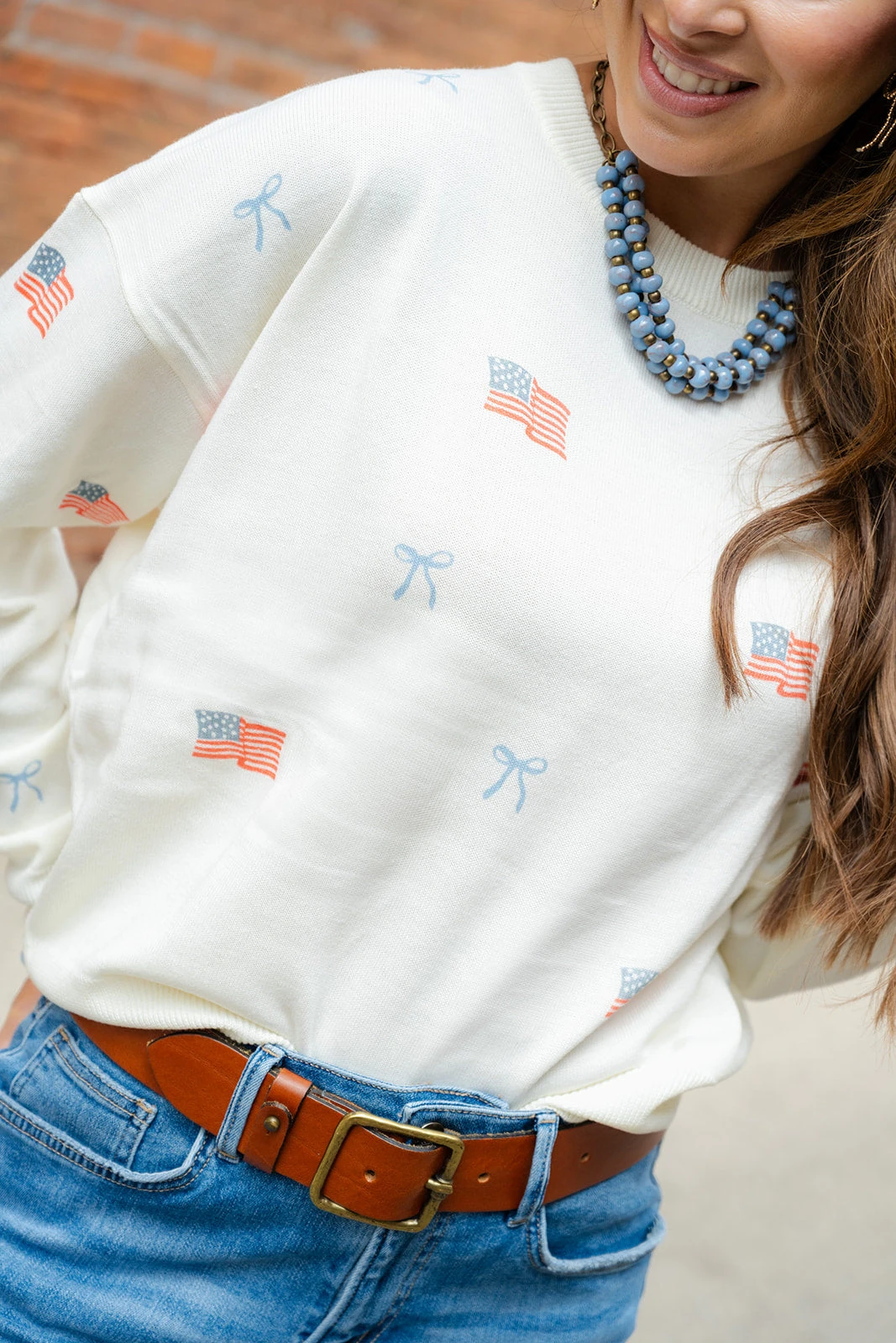 Flags & Bows Ribbed Trim Sweater 6 Flags & Bows Ribbed Trim Sweater - Image 6