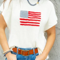 Lightweight Stitched Flag Knit Tee
