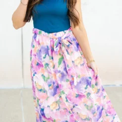 Watercolor Floral Bottom Maxi Dress -Women's Clothing Store DSC 0753 cd4650f2 1597 4592 8d18 e084601ad688