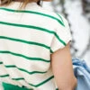 Striped Side Slit Knit Tee
