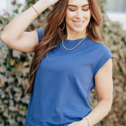 Simple Cap Sleeve Tee 32 Simple Cap Sleeve Tee -Women's Clothing Store DSC 0971