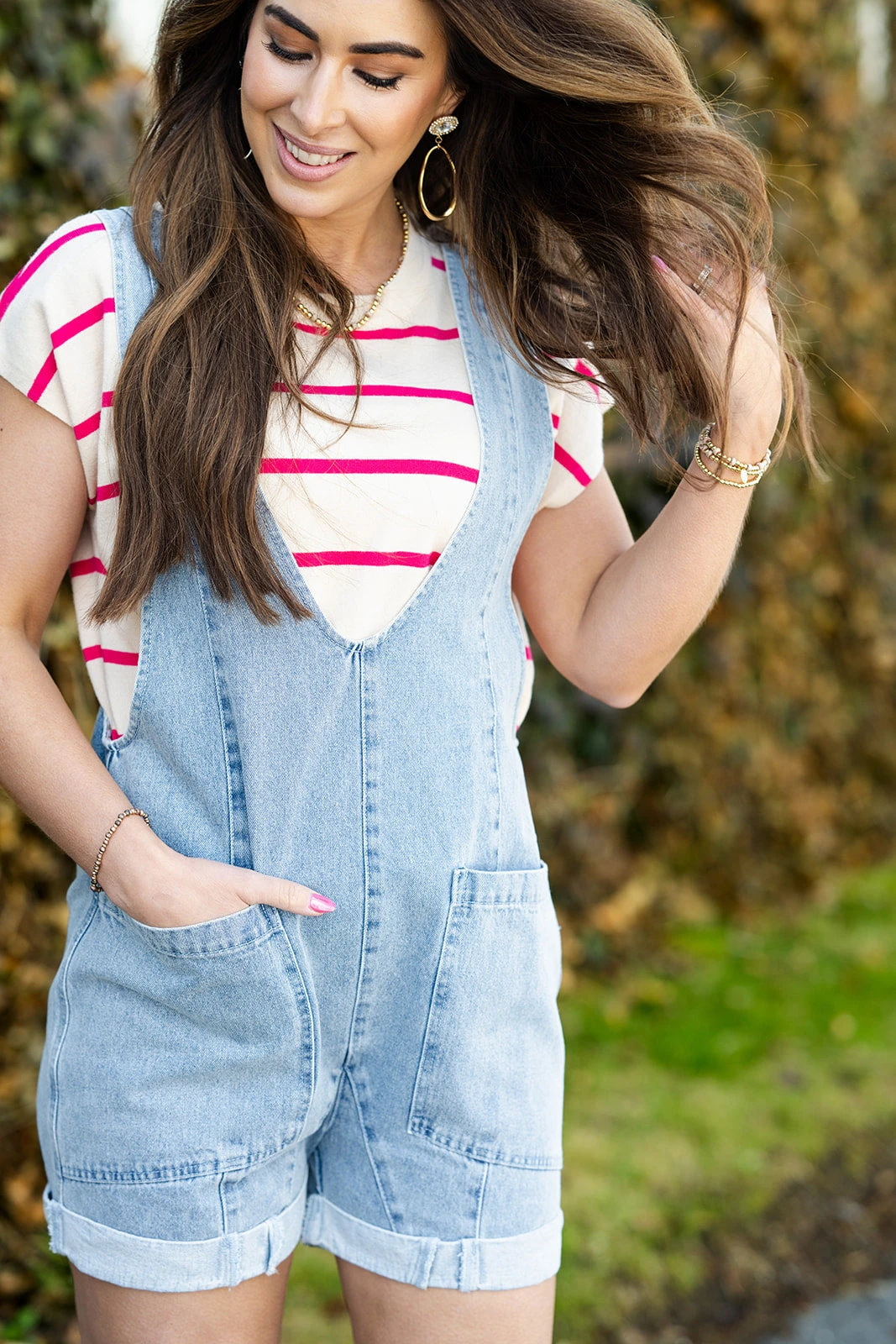 Deep V Denim Short Overalls 1 Deep V Denim Short Overalls