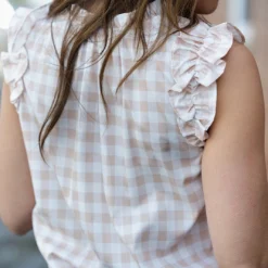 Gingham Ruched Ruffle Trim Tank 25 Gingham Ruched Ruffle Trim Tank -Women's Clothing Store DSC 1302 d5b4e3a0 8e10 43d3 97f5 9eb507e589e6