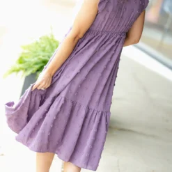 Monochrome Dot Ruffle Bottom Midi Dress