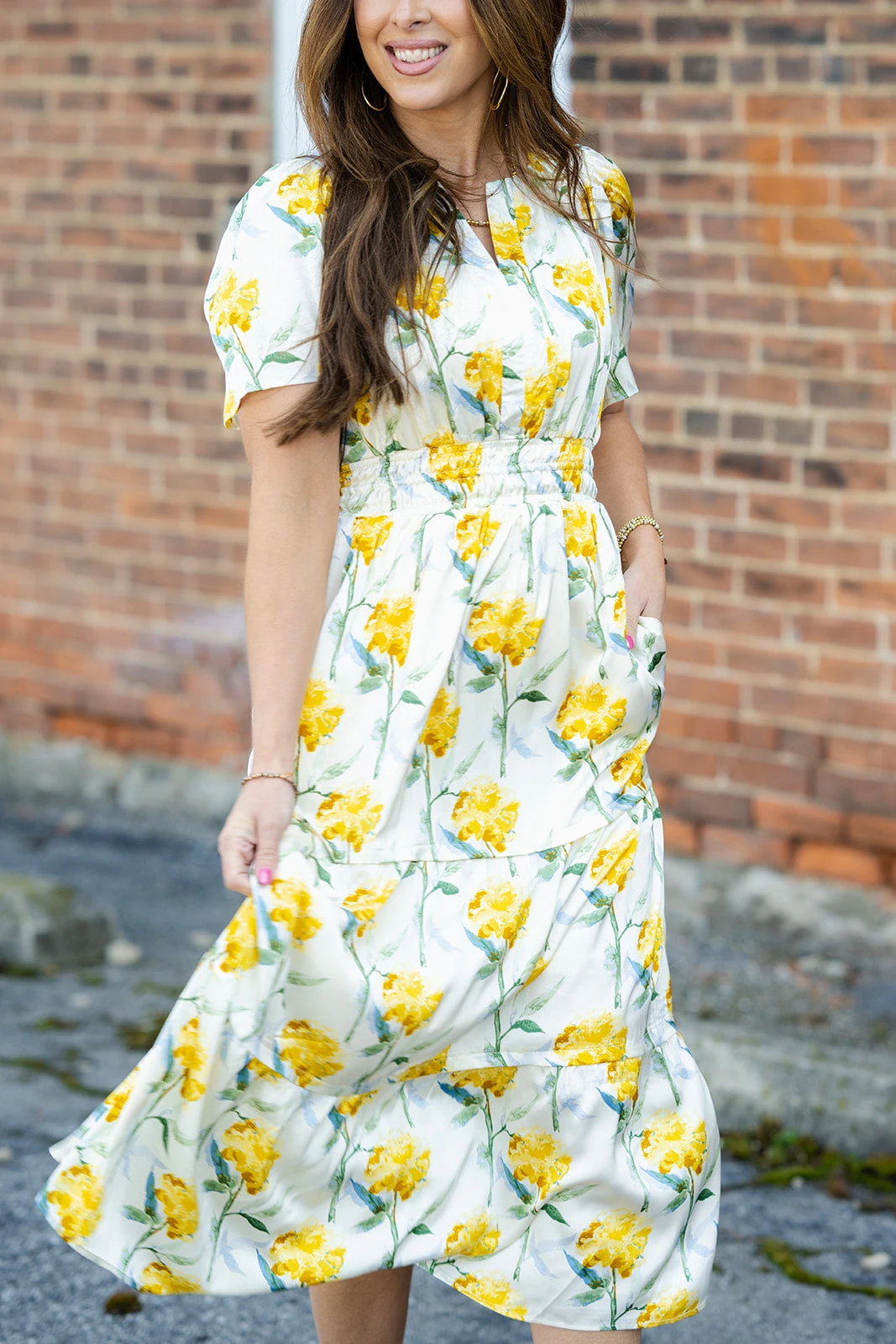 Magnolias Cap Sleeve Midi Dress 4 Magnolias Cap Sleeve Midi Dress - Image 4