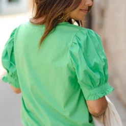 Puffed Blouse Sleeve Tee -Women's Clothing Store DSC 1365