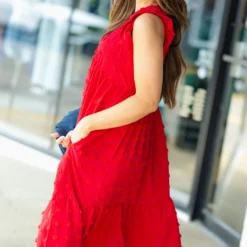 Monochrome Dot Ruffle Bottom Midi Dress 33 Monochrome Dot Ruffle Bottom Midi Dress -Women's Clothing Store DSC 1372