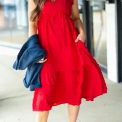 Monochrome Dot Ruffle Bottom Midi Dress 25 Monochrome Dot Ruffle Bottom Midi Dress -Women's Clothing Store DSC 1376