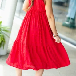 Monochrome Dot Ruffle Bottom Midi Dress 35 Monochrome Dot Ruffle Bottom Midi Dress -Women's Clothing Store DSC 1389