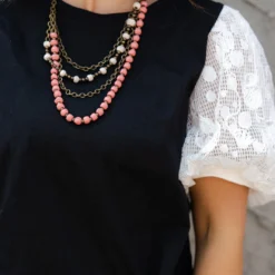 Embroidered Puff Sleeve Blouse -Women's Clothing Store DSC 1496