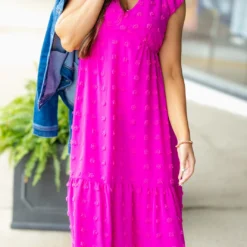 Monochrome Dot Ruffle Bottom Midi Dress 36 Monochrome Dot Ruffle Bottom Midi Dress -Women's Clothing Store DSC 1501