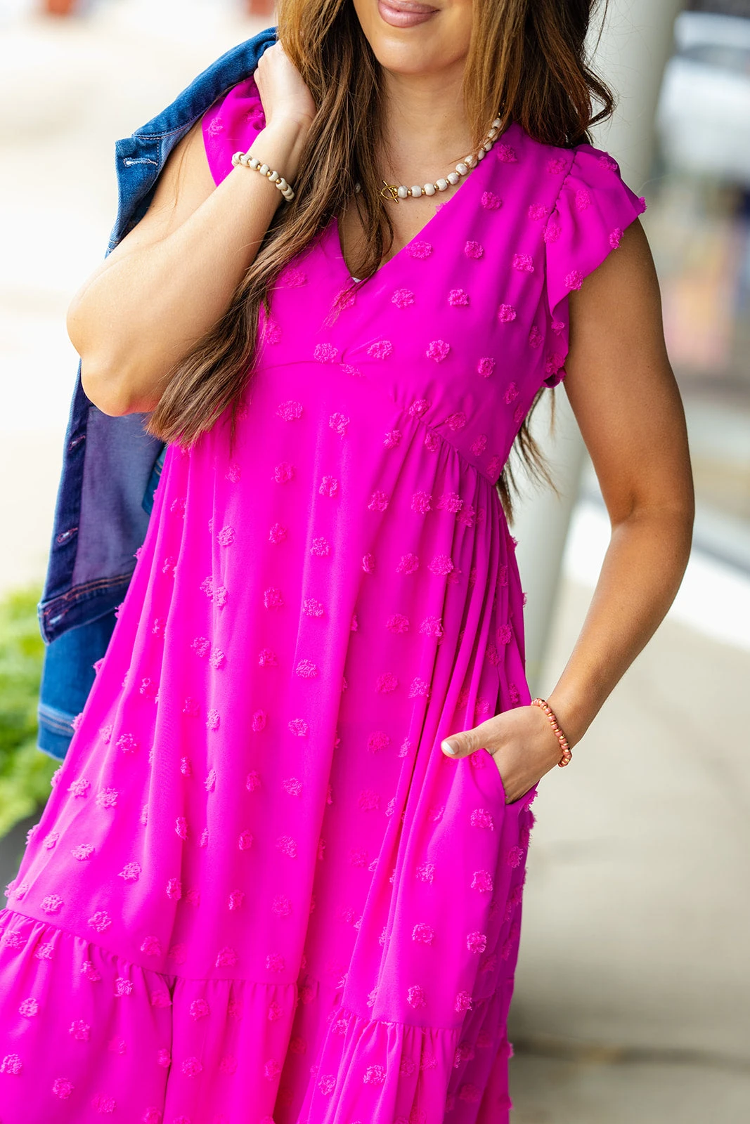 Monochrome Dot Ruffle Bottom Midi Dress 18 Monochrome Dot Ruffle Bottom Midi Dress - Image 18