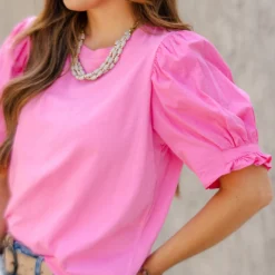 Puffed Blouse Sleeve Tee -Women's Clothing Store DSC 1573