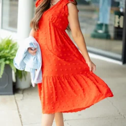 Monochrome Dot Ruffle Bottom Midi Dress 39 Monochrome Dot Ruffle Bottom Midi Dress -Women's Clothing Store DSC 1584