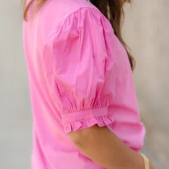 Puffed Blouse Sleeve Tee -Women's Clothing Store DSC 1588