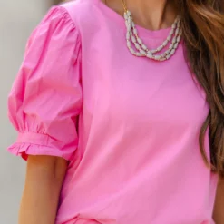 Puffed Blouse Sleeve Tee -Women's Clothing Store DSC 1592