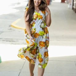 Fancy Floral Flutter Trim Midi Dress 18 Fancy Floral Flutter Trim Midi Dress -Women's Clothing Store DSC 1679 deea49a8 91b6 4b8e 9184 0d85667827b5