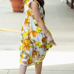 Fancy Floral Flutter Trim Midi Dress 26 Fancy Floral Flutter Trim Midi Dress -Women's Clothing Store DSC 1696 009f2a61 3961 4e60 9d81 146db5f79ece