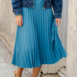 Elevated Accordion Midi Skirt -Women's Clothing Store DSC 1865