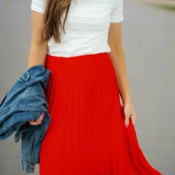 Elevated Accordion Midi Skirt -Women's Clothing Store DSC 2217